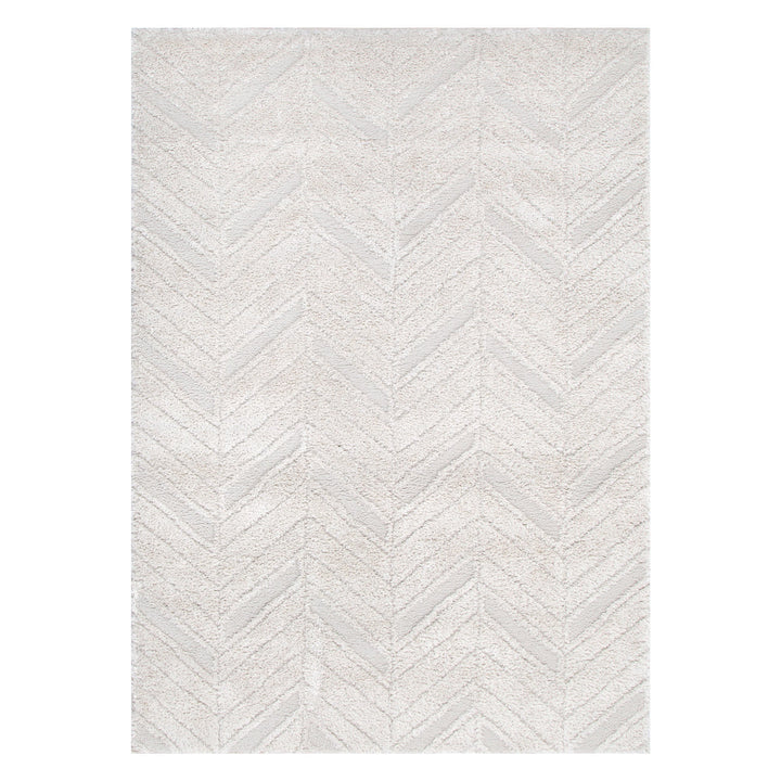 Tahoe Chevron Beige Shag Rug