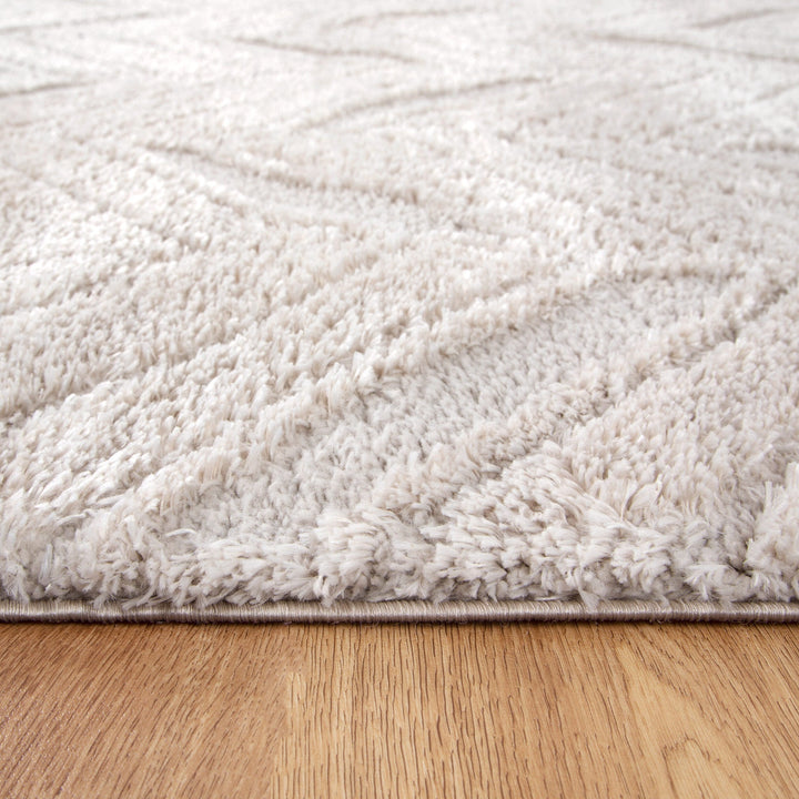 Tahoe Chevron Beige Shag Rug