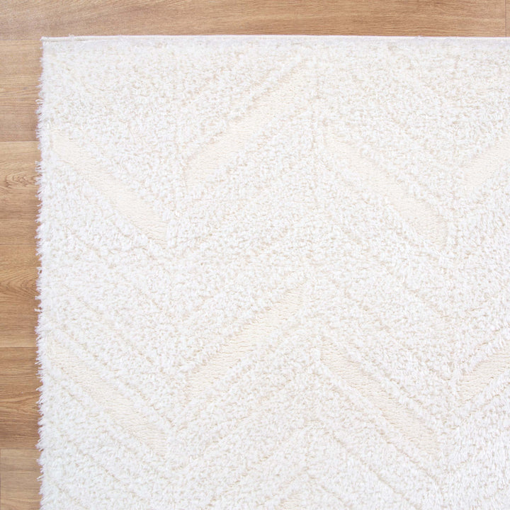 Tahoe Chevron Cream Shag Rug