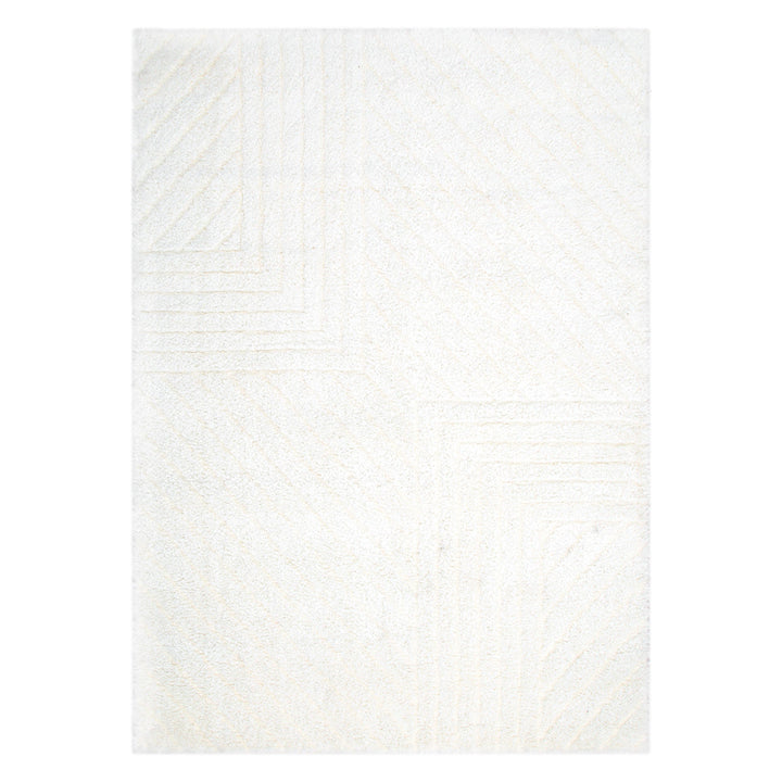 Tahoe Modern Cream Shag Rug