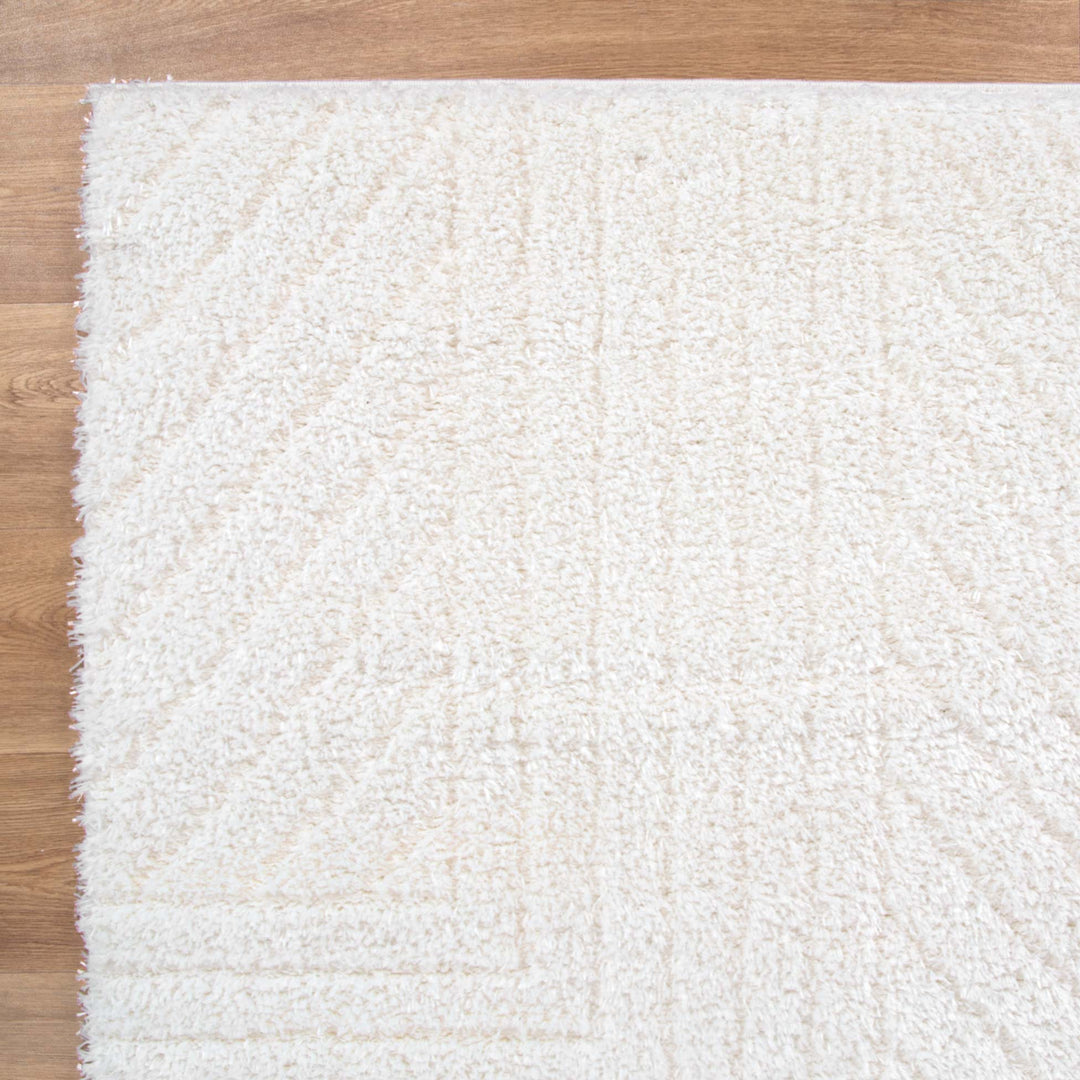 Tahoe Modern Cream Shag Rug