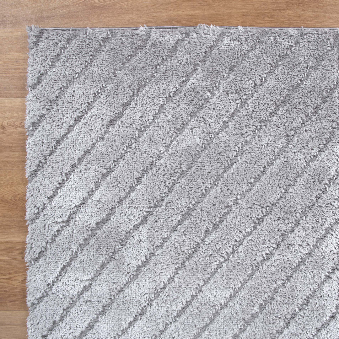 Tahoe Modern Silver Shag Rug
