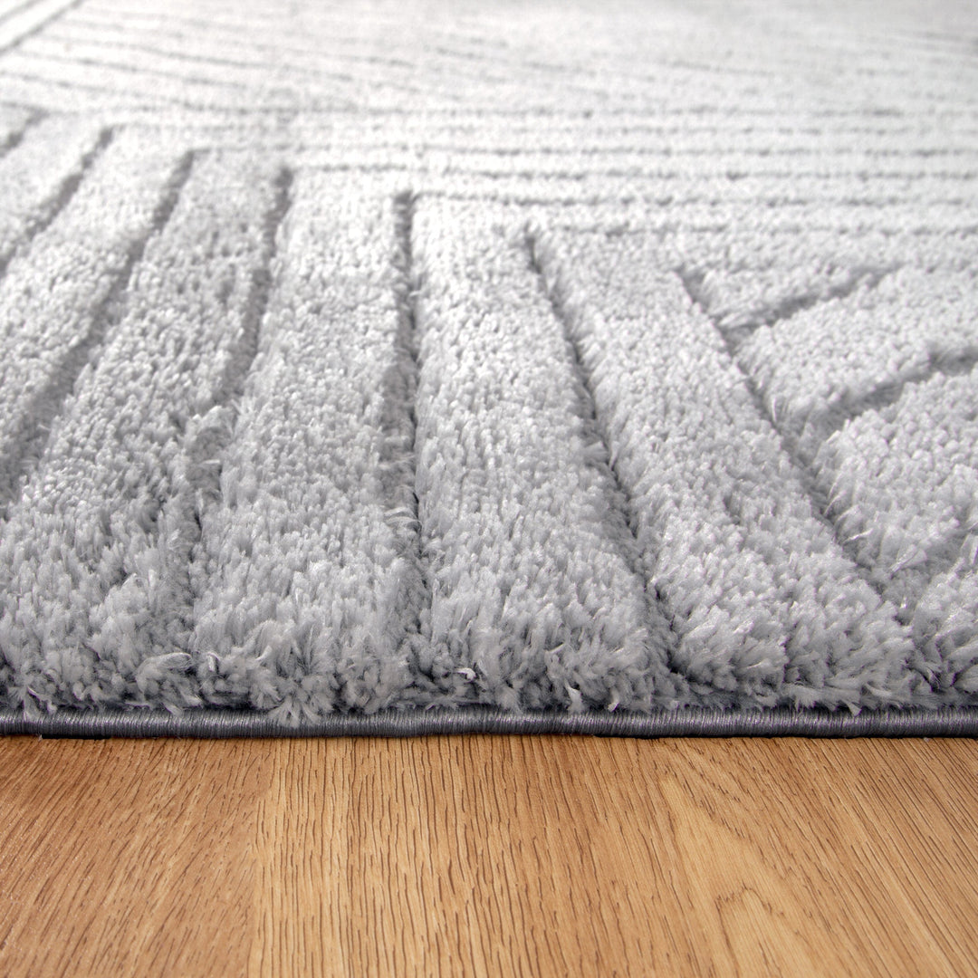 Tahoe Modern Silver Shag Rug