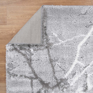 Tahoe Abstract Silver Shag Rug
