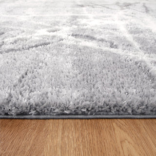 Tahoe Abstract Silver Shag Rug
