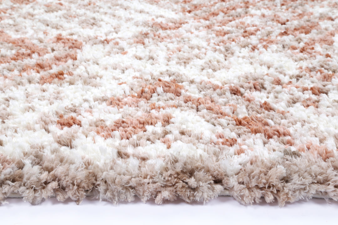 Effete Blush Shaggy Geometric Rug