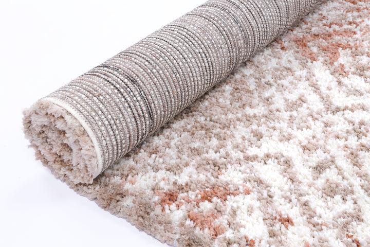 Effete Blush Shaggy Geometric Rug