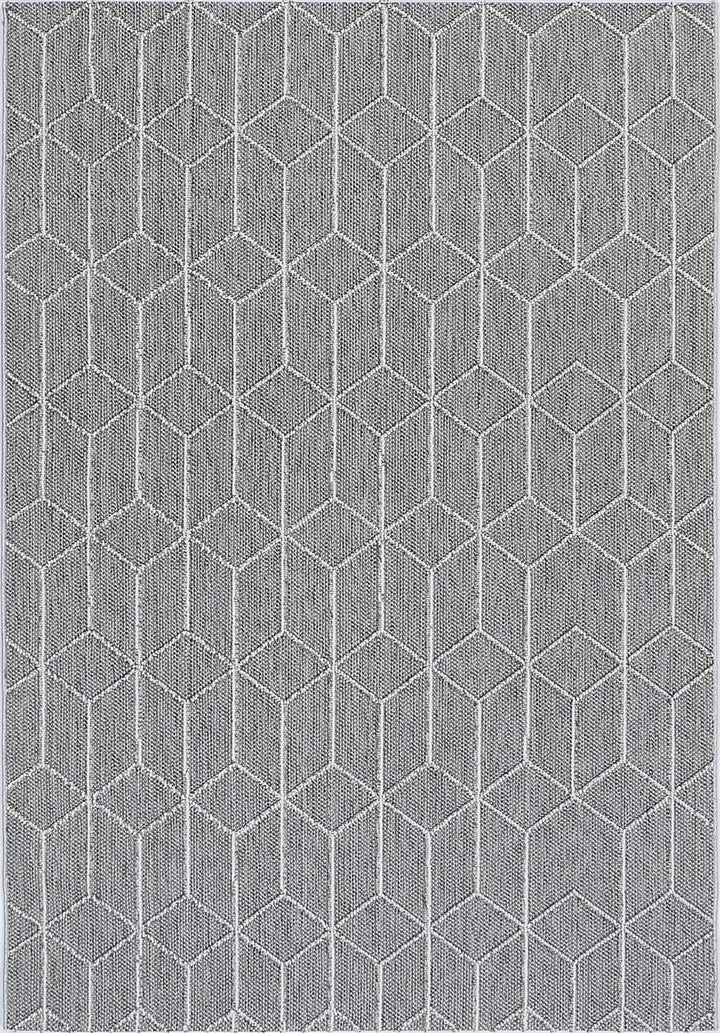 Yumi Sikua Grey Geometric Flatweave Rug