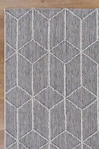 Yumi Sikua Grey Geometric Flatweave Rug