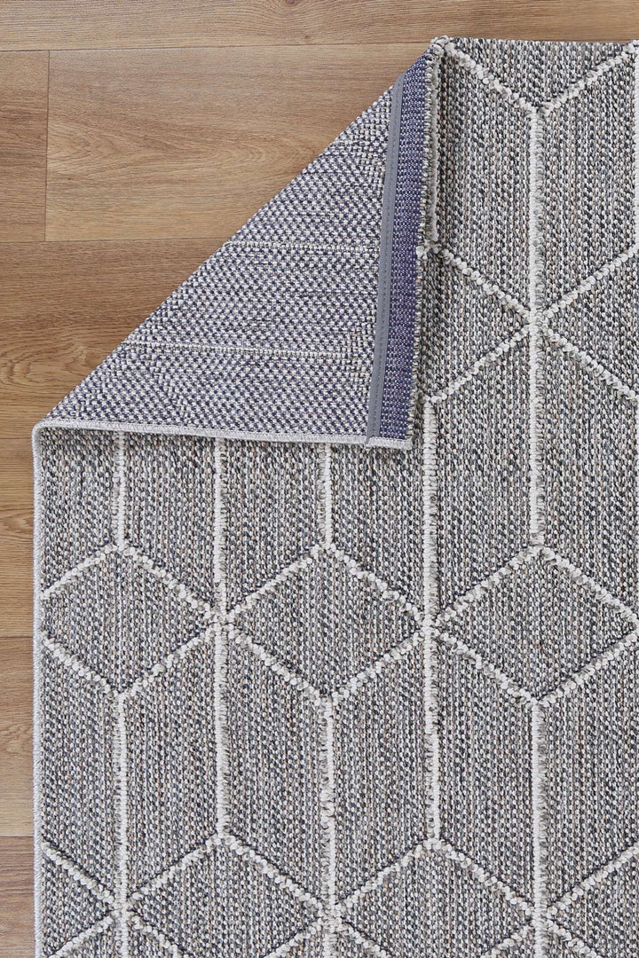 Yumi Sikua Grey Geometric Flatweave Rug