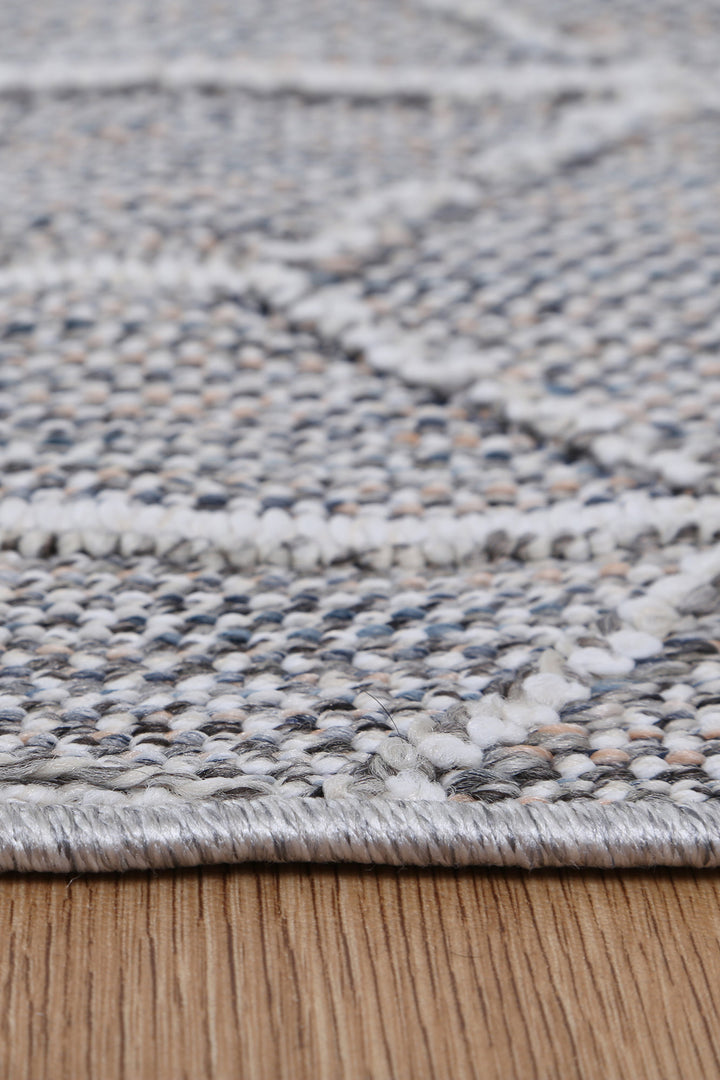 Yumi Sikua Grey Geometric Flatweave Rug