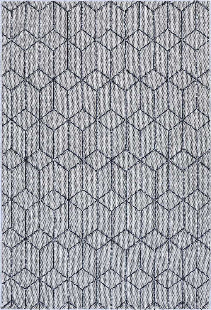 Yumi Greenslade Charcoal Geometric Flatweave Rug