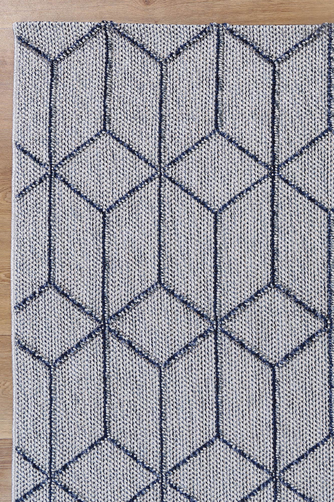 Yumi Greenslade Charcoal Geometric Flatweave Rug