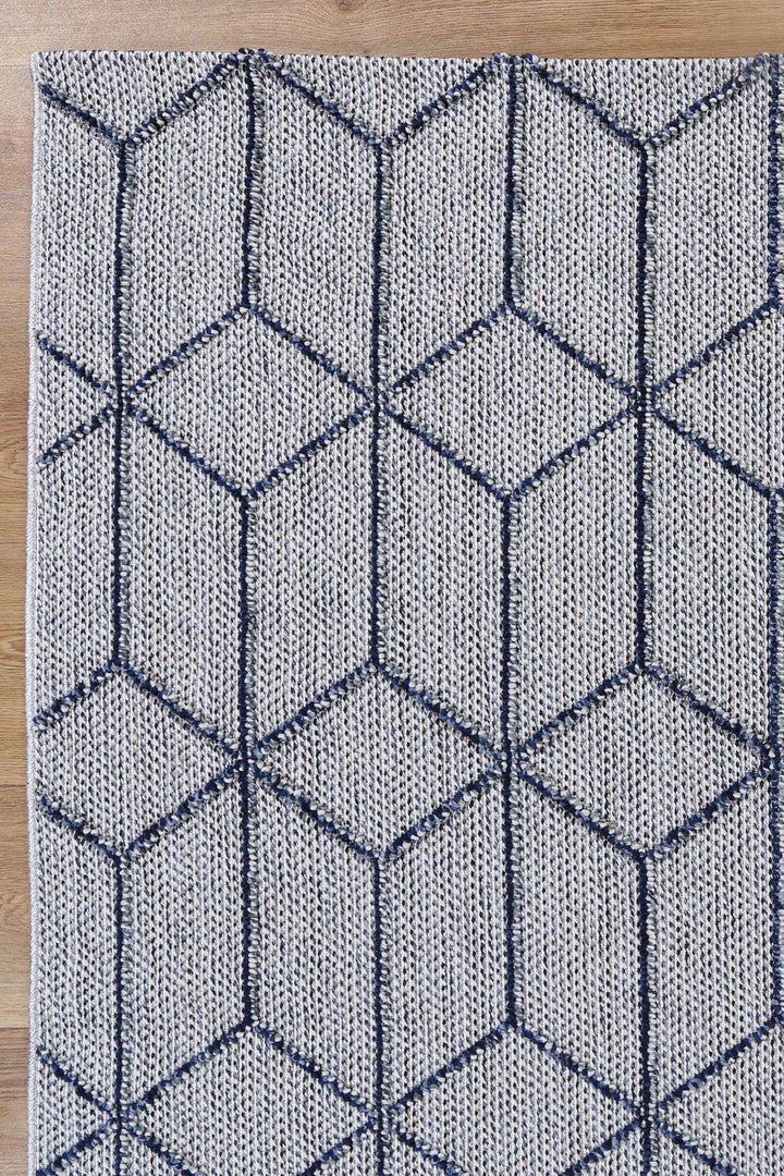 Yumi Greenslade Charcoal Geometric Flatweave Rug