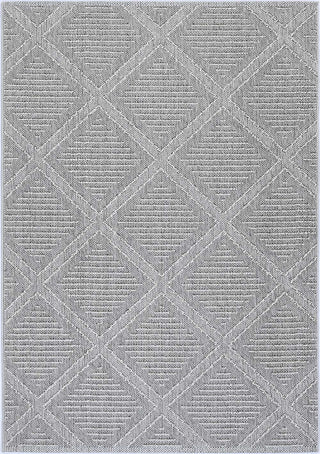 Yumi Vouza Grey Geometric Flatweave Rug