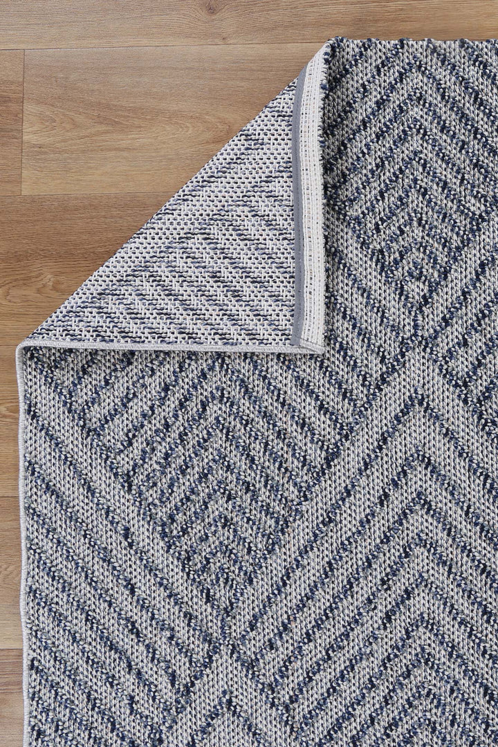 Yumi Naka Charcoal Geometric Flatweave Rug