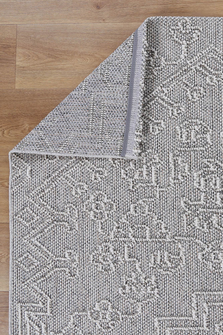 Yumi Nori Grey Tribal Flatweave Rug