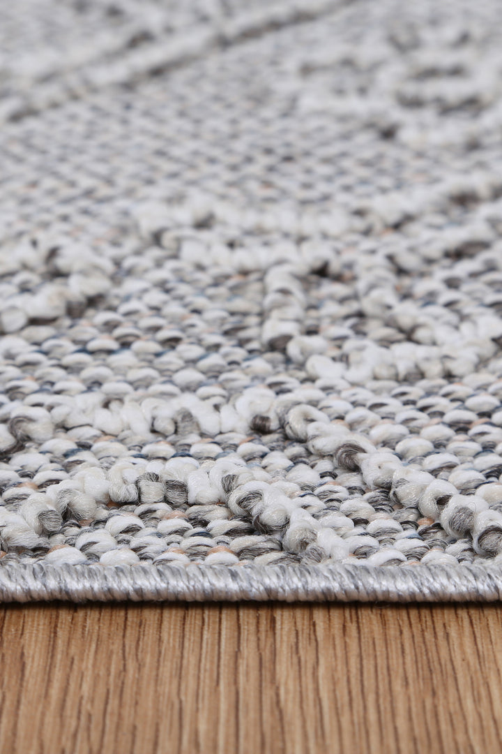 Yumi Nori Grey Tribal Flatweave Rug