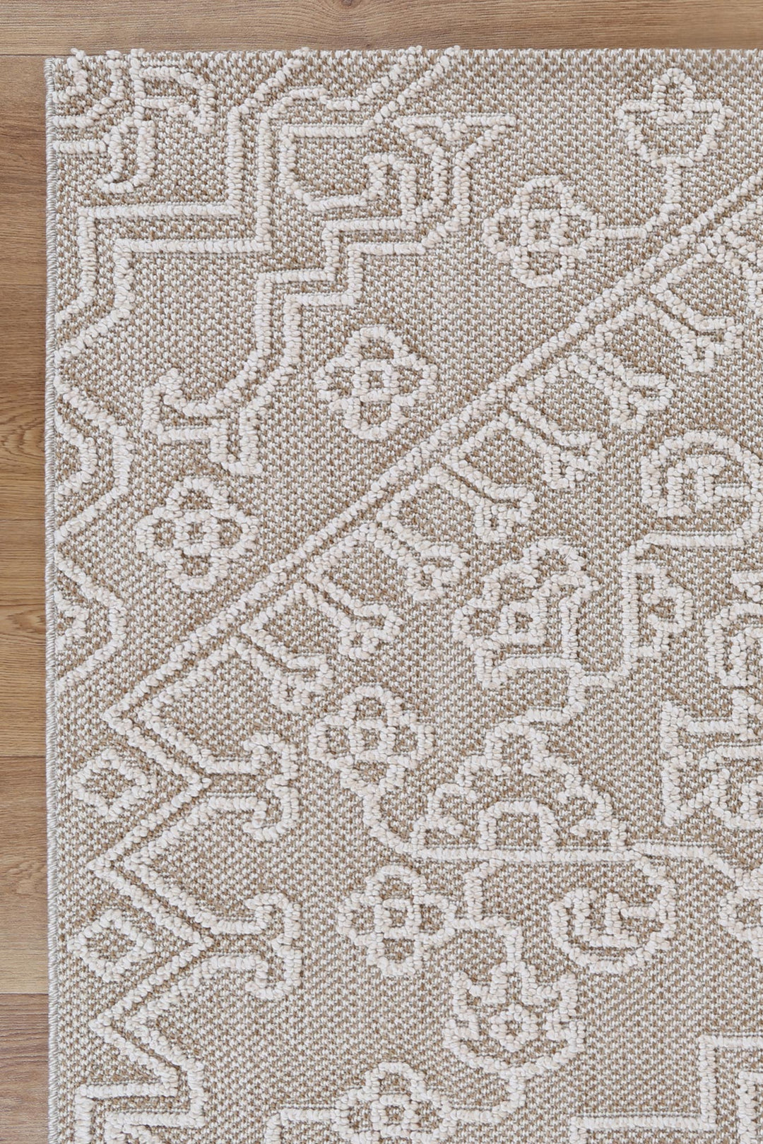 Yumi Waita Beige Tribal Flatweave Rug