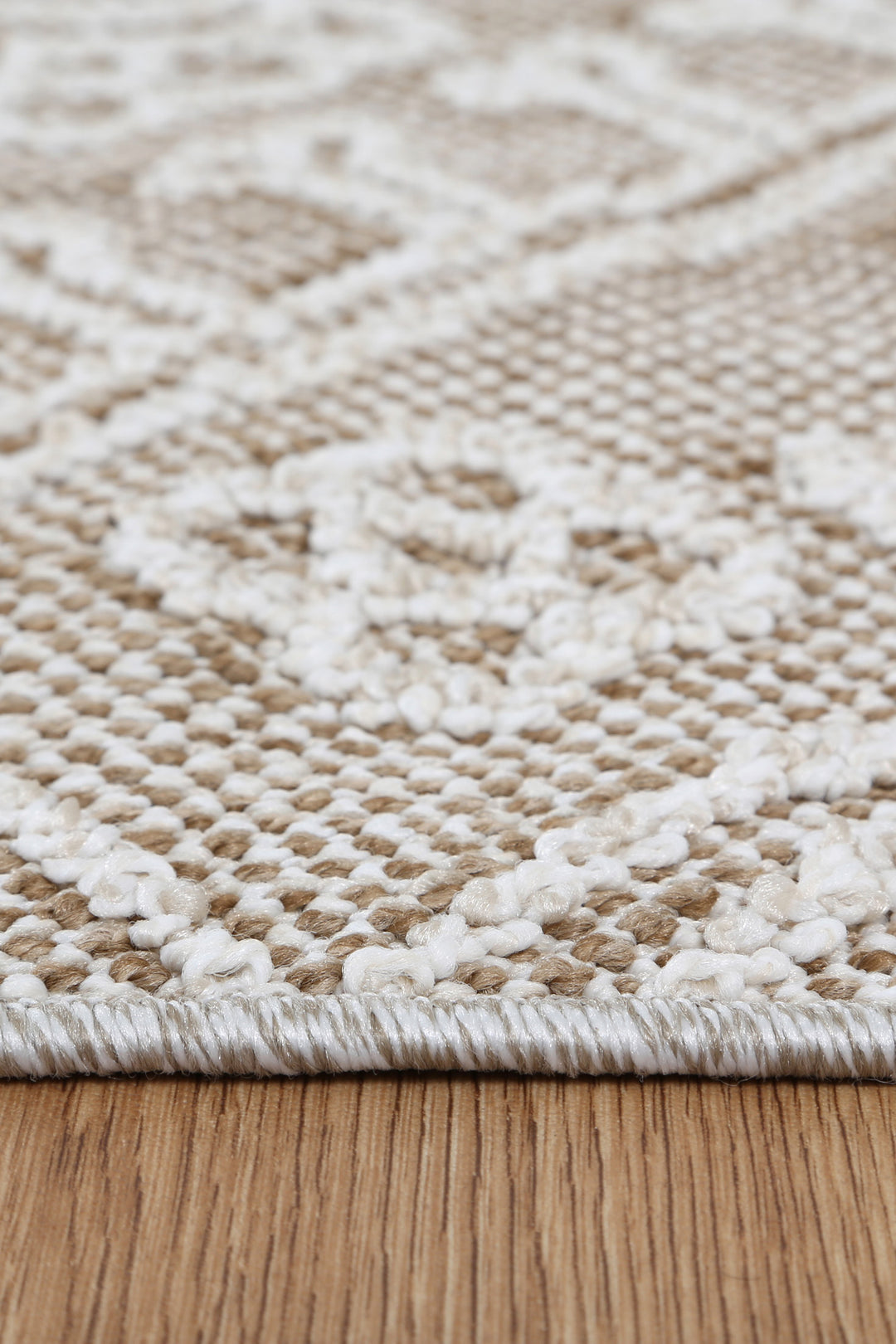 Yumi Waita Beige Tribal Flatweave Rug