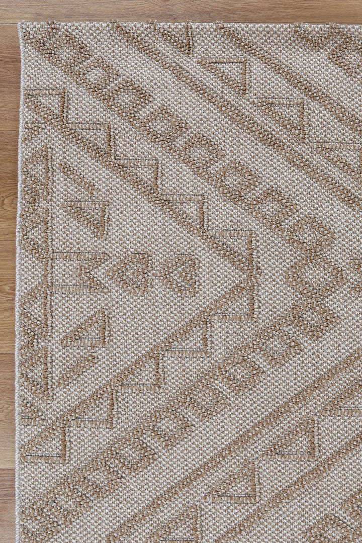 Yumi Kilifa Beige Tribal Flatweave Rug
