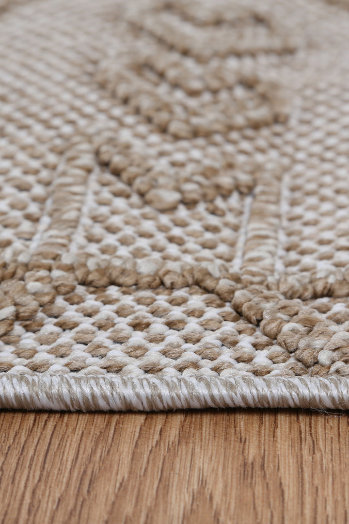 Yumi Kilifa Beige Tribal Flatweave Rug