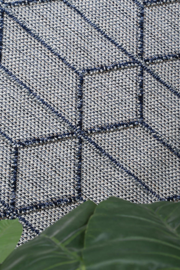 Yumi Greenslade Charcoal Geometric Flatweave Rug