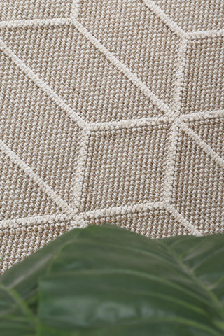 Yumi Maemae Beige Geometric Flatweave Rug