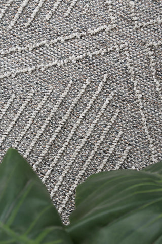 Yumi Vouza Grey Geometric Flatweave Rug