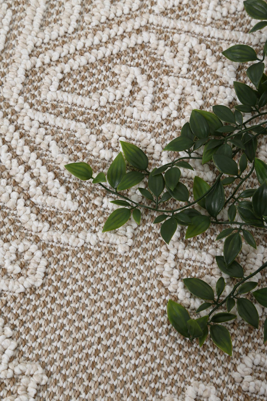 Yumi Waita Beige Tribal Flatweave Rug