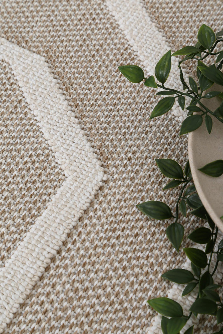 Yumi Lui Beige Geometric Flatweave Rug