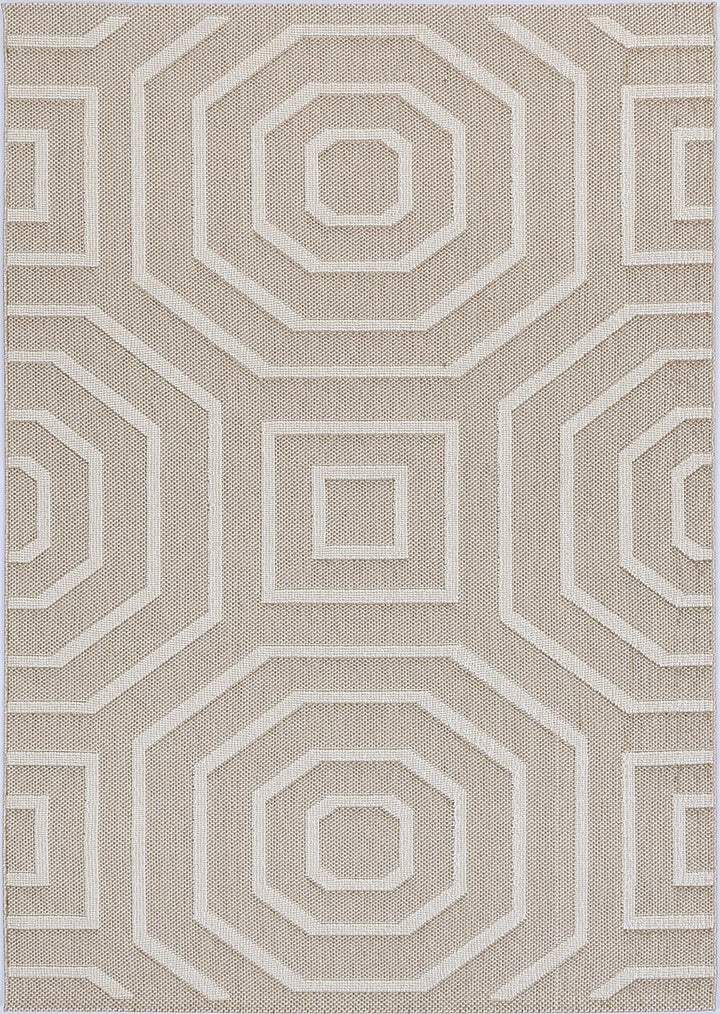 Yumi Lui Beige Geometric Flatweave Rug