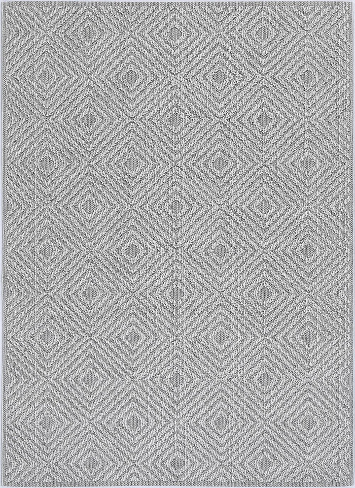 Yumi Fugui Grey Geometric Flatweave Rug