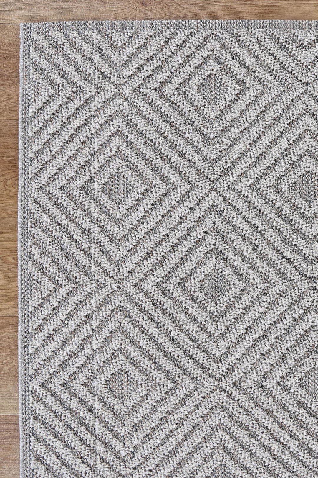 Yumi Fugui Grey Geometric Flatweave Rug