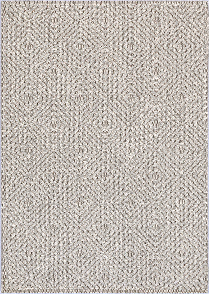 Yumi Wickham Beige Geometric Flatweave Rug