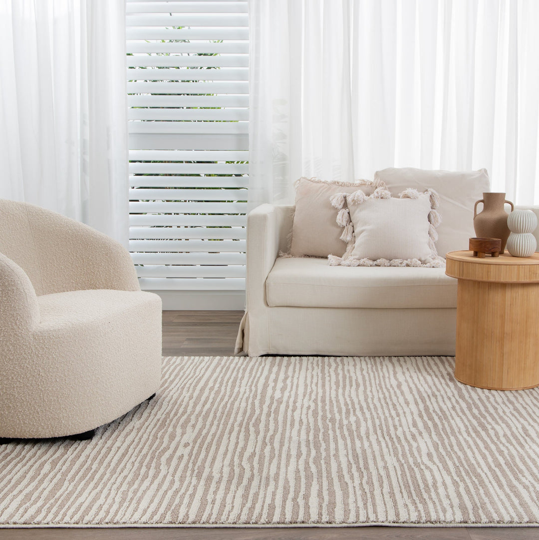 Alps Cream Beige Waves Rug