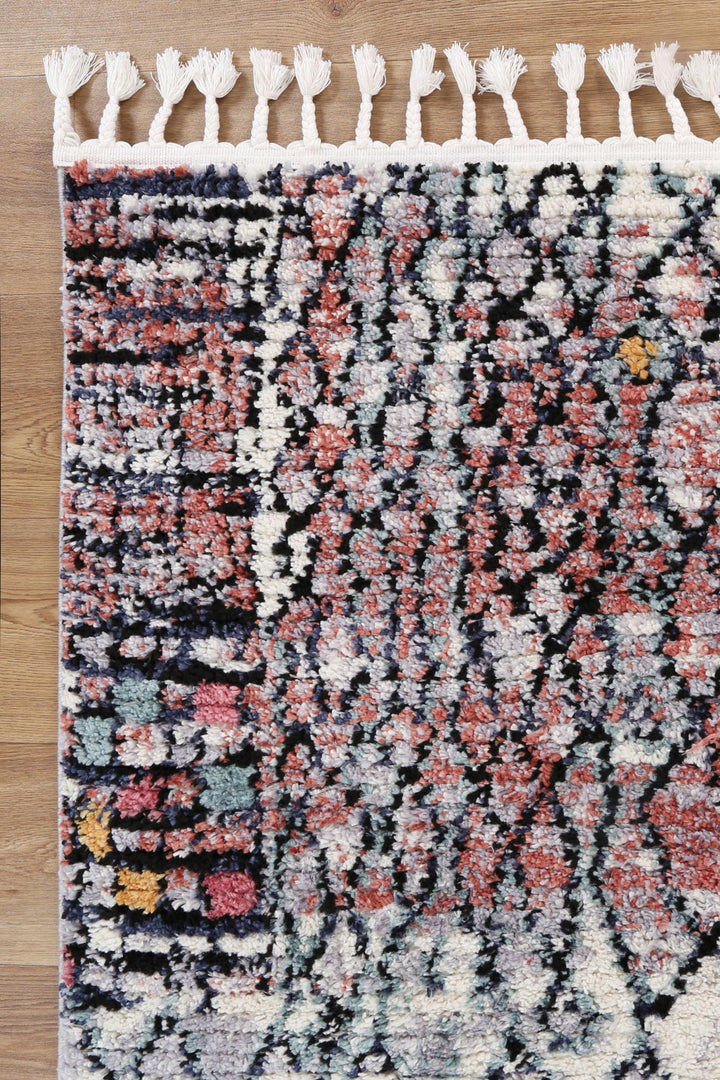 Hal Vintage Boho Fes Silver Pink Rug