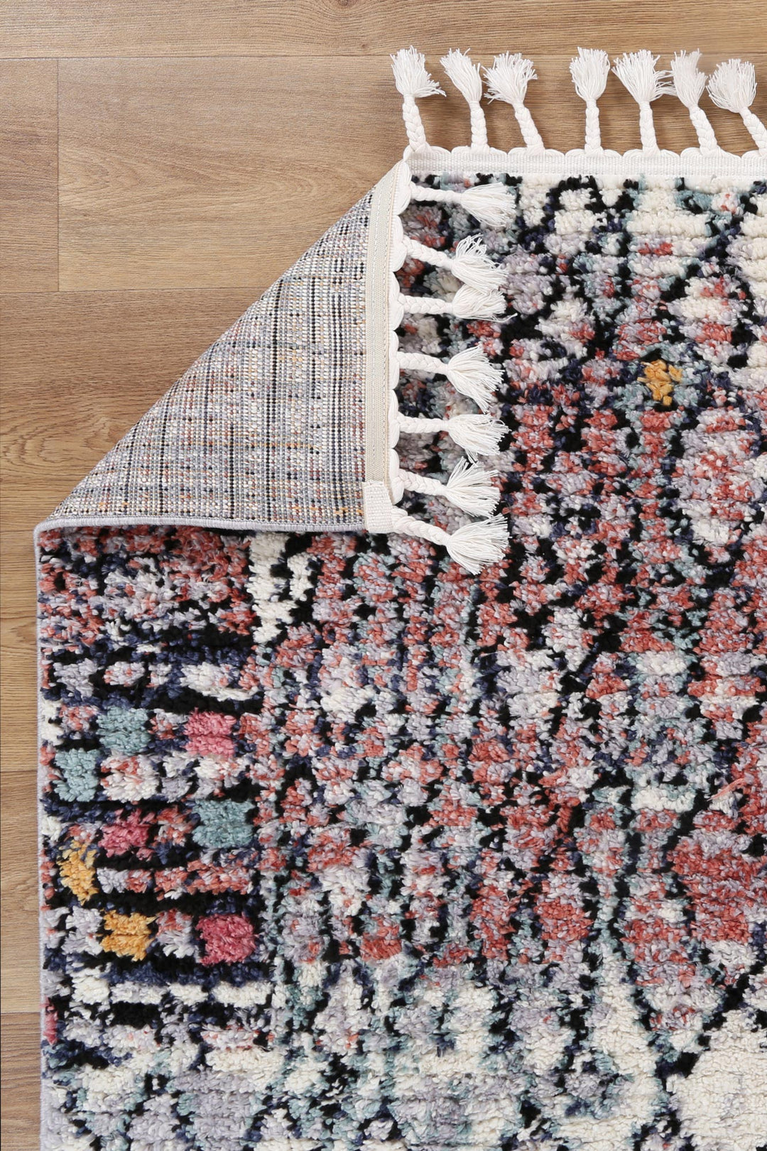 Hal Vintage Boho Fes Silver Pink Rug