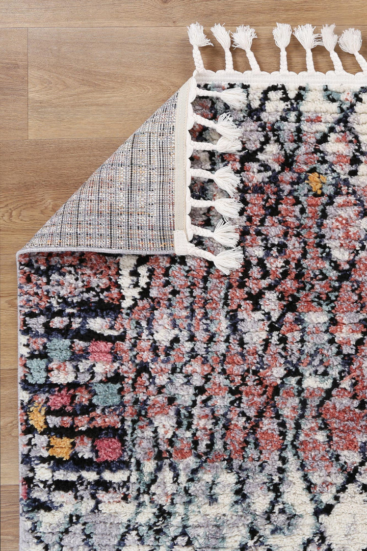 Hal Vintage Boho Fes Silver Pink Rug