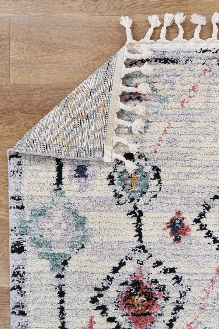 Hal Vintage Boho Taza White Rug