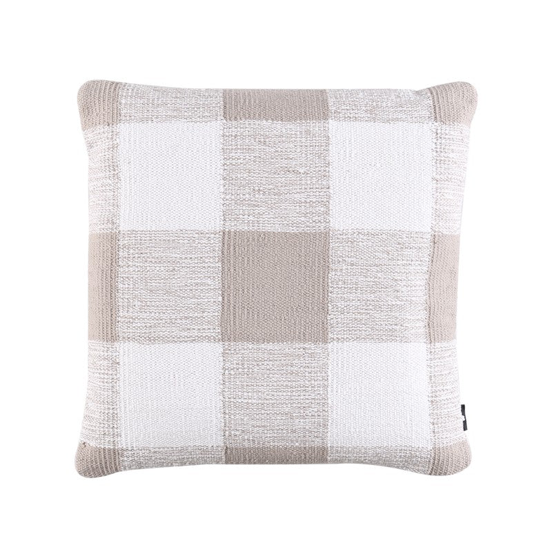 Plaid Cushion Taupe 60 x 60cm